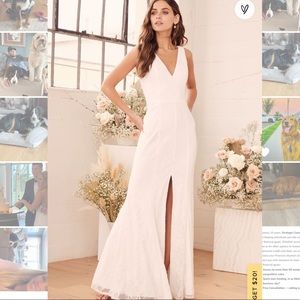 White lace maxi dress